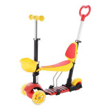 HLB07 4 &icirc;n 1 negru-galben-roșu Nils Fun Scooter pentru copii