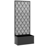 Outsunny Jardinieră cu spalier, ghiveci cu paravan, pentru plante cățărătoare, metal, 45 x 21,5 x 110 cm, negru | Aosom Romania
