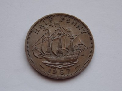 HALF PENNY 1957 GBR foto