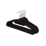 Cumpara ieftin Set 10 Umerase Catifea Antiderapante IdeallStore&reg;, Negre, Carlig Rotativ 360&deg;, 45cm, Umerase Haine, Costume, Pantaloni, Accesorii