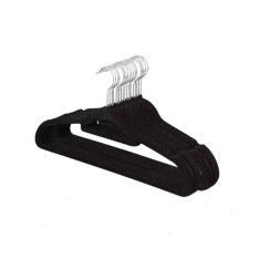 Set 10 umerase pentru haine DEPOX&reg;, Catifea, Antiderapant, Negru