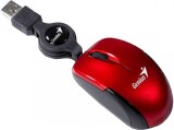 MOUSE Genius, &quot;Micro Traveler V2&quot;, PC sau NB, cu fir, USB, optic, 1200 dpi, butoane/scroll 3/1, , rosu, &quot;31010125103&quot; (timbru verde 0.18 lei)