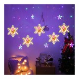 Instalatie pom Craciun, Perdea luminoasa - Stelute + Fulgi de nea, multicolora,, Oem