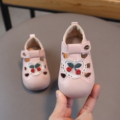 Pantofiori roz pudra pentru fetite - Cirese (Marime Disponibila: Marimea 22)