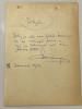 Aurel Baranga - document vechi - manuscris, semnatura olografa
