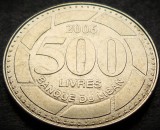 Cumpara ieftin Moneda exotica 500 LIVRE(S) - LIBAN, anul 2006 * cod 3389, Asia