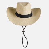 Palarie Cowboy Unisex din Hartie si Poliester, Marimea 59, Bej, CMCLASS