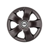 Set 4 Capace Roti 15 inchi (R15) Bis Negru, Compatibile Cu Fiat
