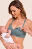 Sutien Alăptare Verde &Icirc;nchis XXL fără Cusături, Fără S&acirc;rmă - Linovit Store, Material Elastic, Bretele Ajustabile, Interior Dublat