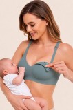 Cumpara ieftin Sutien Alăptare Verde &Icirc;nchis XXL fără Cusături, Fără S&acirc;rmă - Linovit Store, Material Elastic, Bretele Ajustabile, Interior Dublat