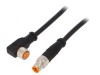 Cablu de conectare M8 3 pini 0.3m PUR IP67