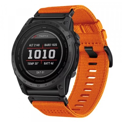 Curea Techsuit W070 pentru Garmin Watch Fenix / Forerunner / Approach Series, 22mm, Portocalie foto
