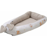 Cosulet reversibil pentru bebelusi Bubaba Sleepy Animals Bej