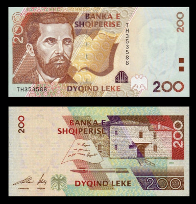 ALBANIA █ bancnota █ 200 Leke █ 2001 █ P-67 █ UNC █ necirculata foto