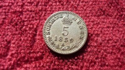 5 KREUZER 1859 A , ARGINT ***** foto