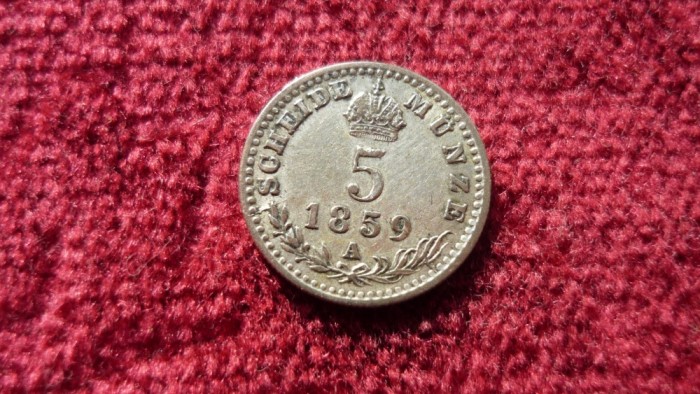 5 KREUZER 1859 A , ARGINT *****