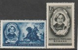 ROMANIA 1952 LP 295 CENTENARUL MORTII LUI N.V.GOGOL SERIE MNH