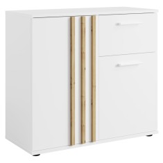 Comoda DTD mdf laminat alb stejar artisan Tolis 80x35x73 cm