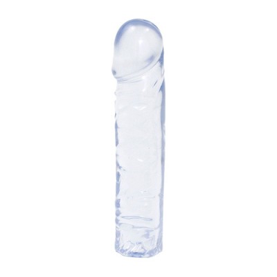 Realiste simple - Doc Johnson Jeleuri Cristaline Dildo Clasic 20 cm Transparent Moale si Flexibil Textura cu Vene foto