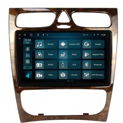 Navigatie 2K Benz C Class (W203) (2002-2004) 8GB RAM Android 13 Octacore Slot Sim 4G DSP GPS Wi-FI Carplay Android Auto USB Bluetooth Waze Touchscreen foto