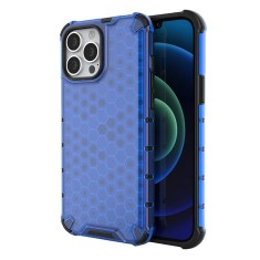 Husa antisoc compatibila apple iphone 15 pro, honeycomb airbag, albastru foto