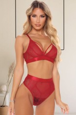 M790-3 Set 2 piese lenjerie sexy din dantela si plasa fina