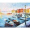 Tablou 3D pictat manual, Mic port, 80x60cm ulei pe panza de in, gata de expus pe perete