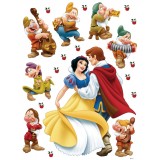 Sticker Alba-ca-Zapada, Fat-Frumos si cei 7 pitici - 65x85cm- DK880