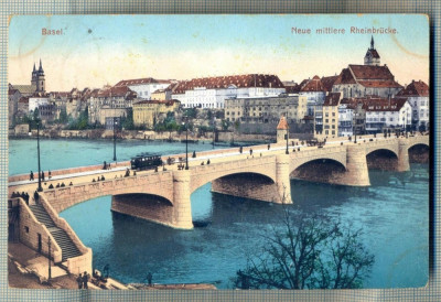 AD 331 C. P. VECHE - BASEL -NEUE MITTLERE RHEINBRUCKE -ELVETIA- BUCURESTI 1907 foto