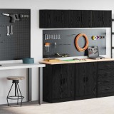 VidaXL Dulapuri de garaj 2 buc Lemn negru prelucrat