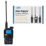 Statie radio portabila VHF/UHF PNI P18UV, dualband, 144-146MHz si 430-440MHz, 200CH, VOX, Scan, Radio FM, Li-Ion 2200 mAh