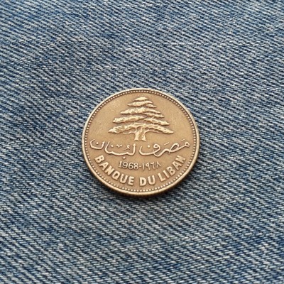25 Piastres 1968 Liban foto