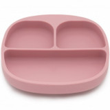 Set de masa silicon Blush farfurie compartimentata cu ventuza si lingurita Kooleco