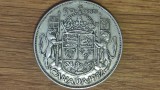 Canada - moneda colectie argint 800 serie rara - 50 cents 1952 - George VI - superba!, America de Nord