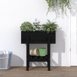 vidaXL Jardinieră de grădină, negru, 62x30x69 cm, lemn masiv pin 825237