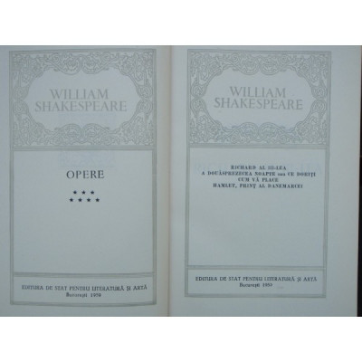 OPERE 7 - WILLIAM SHAKESPEARE foto