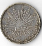 Moneda 8 reales 1885 Go RR - Mexic, 27,07 g argint 0,903