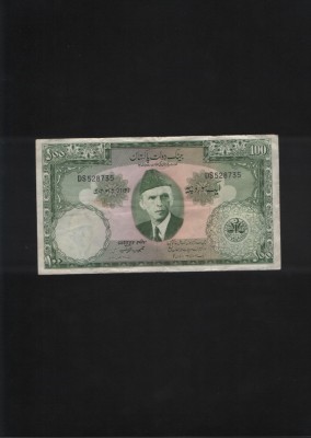 Rar! Pakistan 100 rupii rupees 1957 semnatura Bengali Rashid seria528735 foto