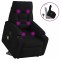 vidaXL Fotoliu rabatabil de masaj, cu ridicare, negru, material textil 3303044