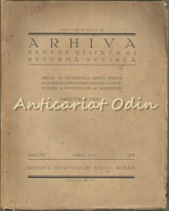 Arhiva Pentru Stiinta Si Reforma Sociala Anul XII, Nr.: 3 - 4 foto