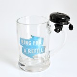 Halba din sticla cu clopotel si mesaj &ldquo;Ring for a refill&rdquo;