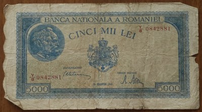5000 lei, 20 decembrie 1945, Rom&amp;acirc;nia foto
