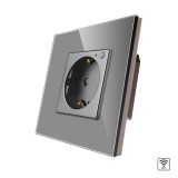 Priză smart Luxion LXD-1MP034MG-GY Wi-Fi cu contor energie, 16 A, gri