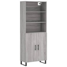 Dulap inalt, gri sonoma, 69,5x34x180 cm, lemn compozit