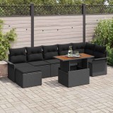 Cumpara ieftin Set de canapele pentru grădină 8 pcs Negru Rattan poli