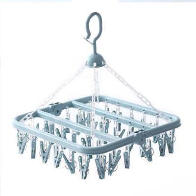 Uscator de rufe, 32 de cleme, Plastic, Pliabil, rotire 360 grade, 32x32 cm, Albastru foto