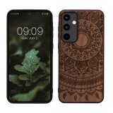 Husa Kwmobile pentru Samsung Galaxy A55, Maro inchis, Lemn, KWM000021PL003C, Silicon, Carcasa