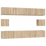 Cumpara ieftin Set dulap TV, 6 piese, stejar sonoma, lemn prelucrat