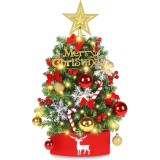 Copac de Crăciun artificial mini DTYDECLE de 60 cm cu ornamente pentru decorarea mesei și a vitrinei magazinului