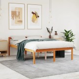 Cumpara ieftin Pat pentru seniori, maro ceruit, 120x200 cm, lemn masiv de pin